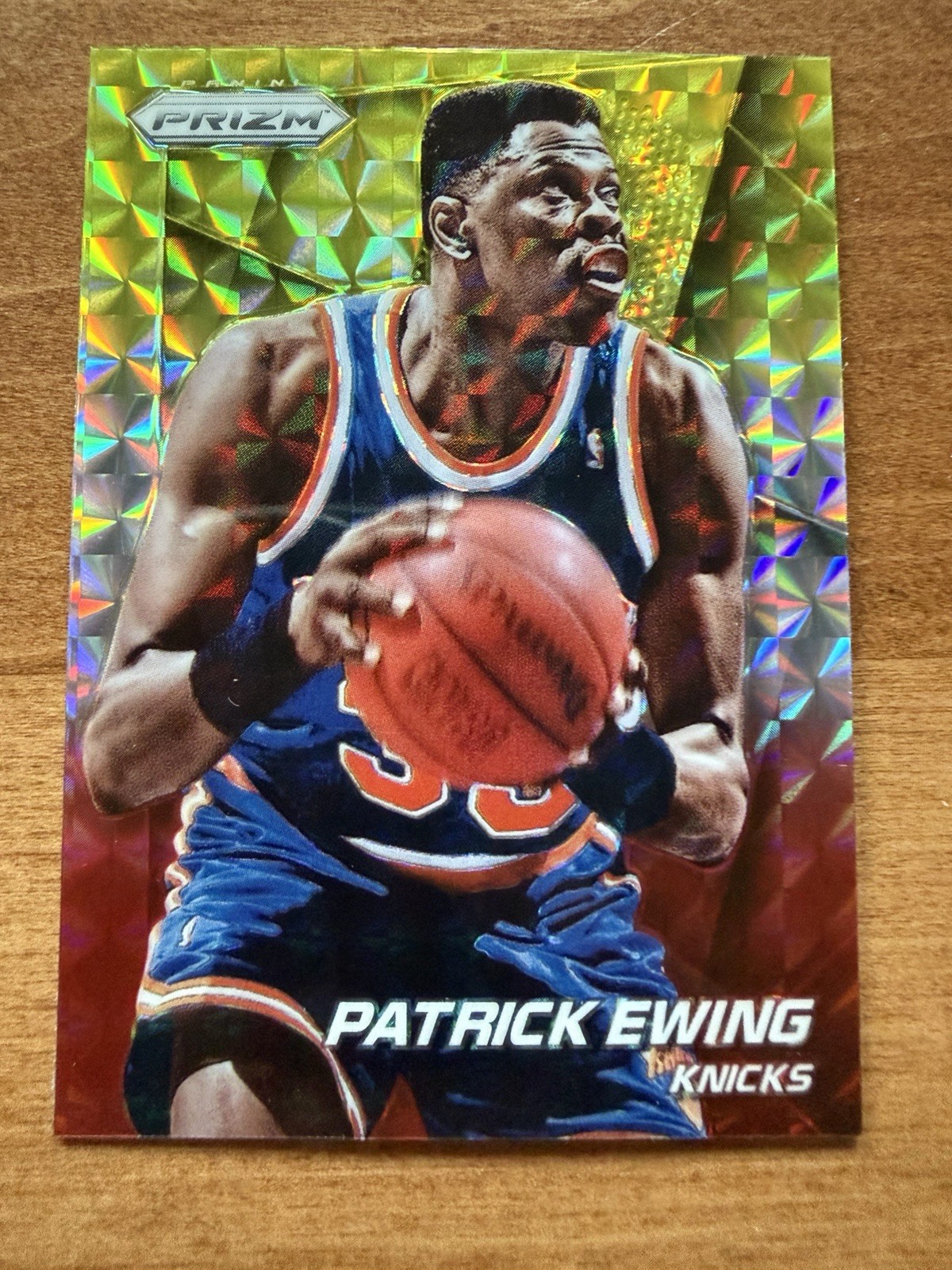 PATRICK EWING 2014-15 Panini Prizm YELLOW & RED MOSAIC PRIZM #196! KNICKS
