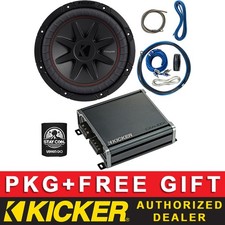 KICKER CXA400.1 CAR AUDIO 1CH/MONO AMPLIFIER CVR104 10" SUBWOOFER 8AWG AMP KIT