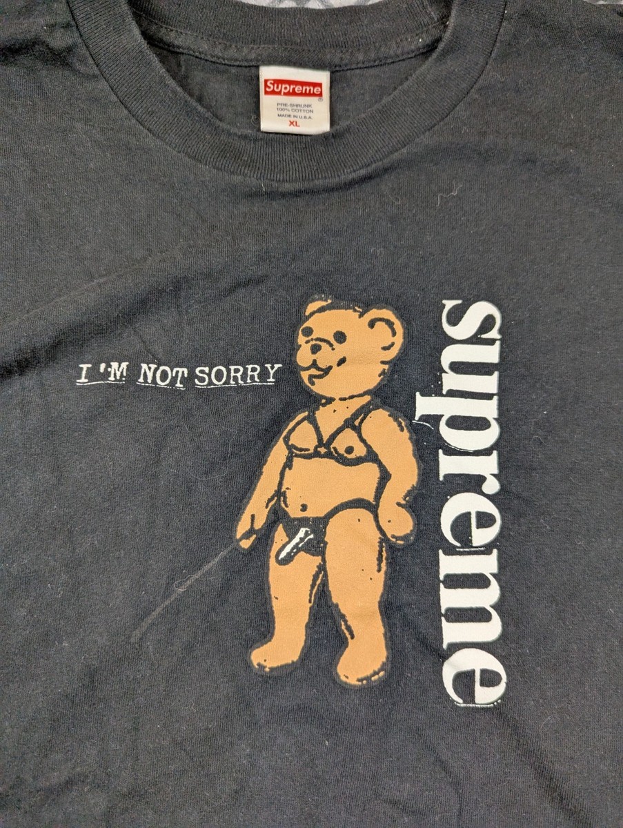 Supreme I'm Not Sorry Tee Black Size XL SS21 100% Authentic Rare