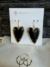 Kendra Scott Black Heart Earrings