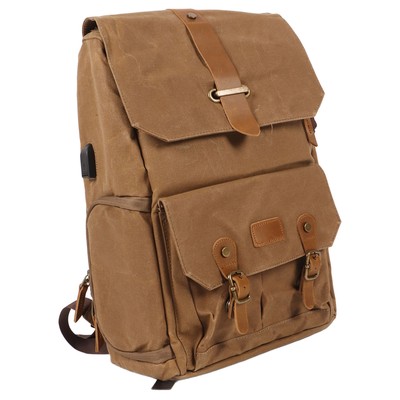 Camera Backpack Khaki Canvas And Oxford High Capacity Adjustable Waterproof Hot