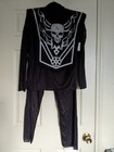 Skull Ninja Costume 6 Piece Set Kids XL 14/16 Hooded Shirt Pants Mask Guards