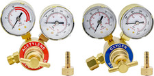 2 Piece Set Solid Brass Oxygen Acetylene Regulators Gas Gauges For
