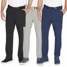 Greg Norman Men's Chino Pants Stretch Flat Front Midweight Golf Trousers
