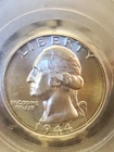 1944 D Washington Silver Quarter PCGS MS-65 OH Nice White DIE CRACK HEAD