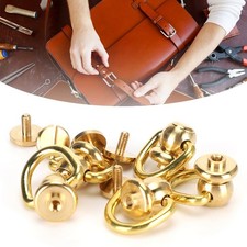 5 Sets D Ring Rivets Brass Nail Chicago Stud Screw Leather Craft Perfume Bell