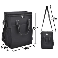 Wine Carrier Tote Bag Insulated 6 Bottle Cooler Carrying Case for Travel Picnic