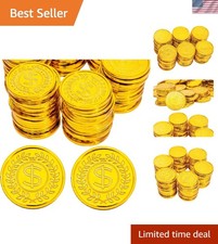 50 Plastic Gold Coins - Perfect for Pirate Parties and Treasure Hunts