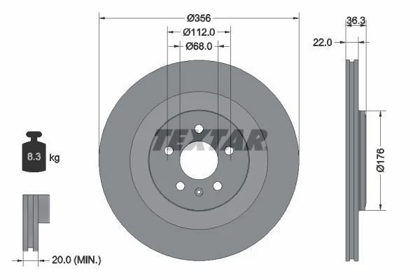 Juego de servicio de rotores y pastillas de discos de freno traseros TEXTAR para Audi A8 Foto 4 de 4