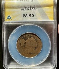 Low Ball * 1795 Liberty Cap Large cent Plain Edge ANACS FR-02 BN Flowing Hair