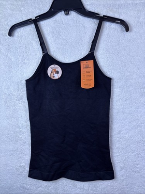 #ad ATT Lady Shapewear Spaghetti Strap Black Tank Top In Size Large Brand New $4.97