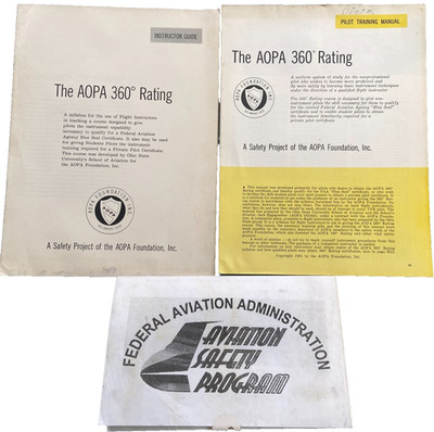 Pilot Training Manual Instructor Guide AOPA 360 Rating 1961 Federal Aviation VTG
