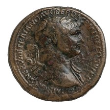 Emperor Trajan Sestertius Roman Empire