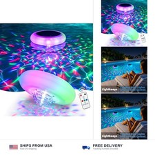 7.87" Solar Floating Pool Lights with Remote, Dynamic Lighting Effects 4 Colo...