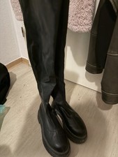 Gr38 Damen Stiletto Overknee Stiefel High Heels Plateau Boots mit Schnallen