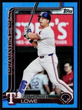 2025 Topps #259 Nathaniel Lowe Blue Holo Foil #/150
