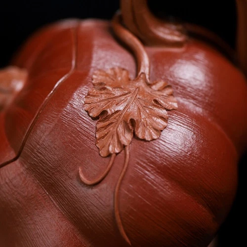 150ml Full Handmade Tea Pot Pumpkin Design Real Yixing Zisha Dahongpao Clay Pot - Picture 4 of 13