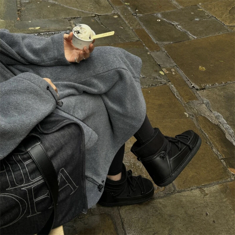 Botas de neve femininas INUIKII de pele multifuncional antiderrapante elevação - Imagem 4 de 4