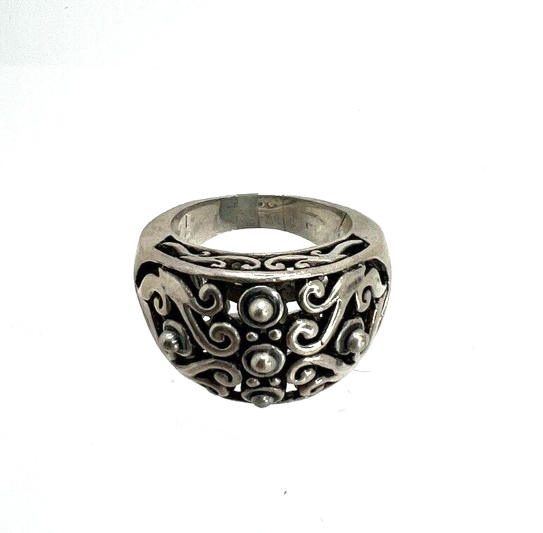 Solid Sterling Silver Bali Style Ring Size 9.25 - image 2