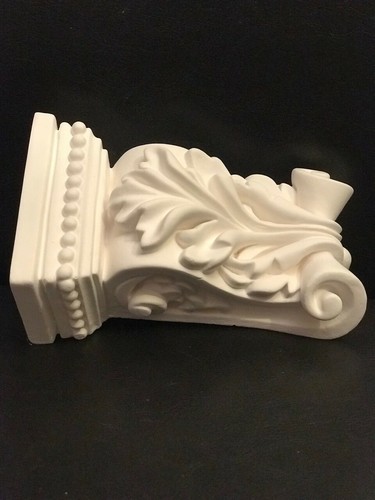 Plaster Corbels X2 Traditional Scroll Leaf Decorative Rococo Style Height 110mm - Picture 2 of 7