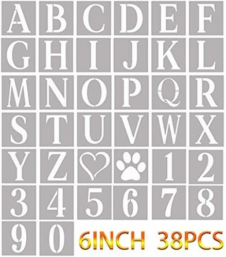 Large Letter Stencils for Painting on Wood 7 Inch Alphabet Assorted Sizes - Picture 15 of 49