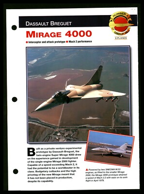 ''MIRAGE 4000 DASSAULT BREGUET'' Aircraft of World Spec Sheet X-Planes 16.4