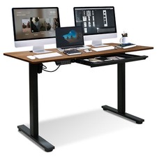 47 x 24 Inch Adjustable Height Standing Desk Computer Office Table Drawer Brown