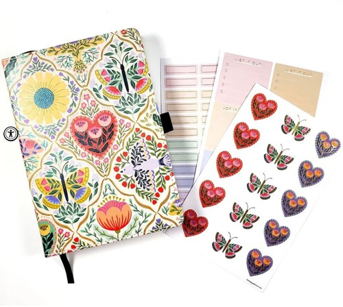 Happy Planner Folk & Flora DOT GRID BULLET JOURNAL NOTEBOOK 80 SHEETS STICKERS - Picture 5 of 6