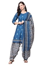 Women's Cotton Blend Printed Ready To Wear Patiala Salwar Suit