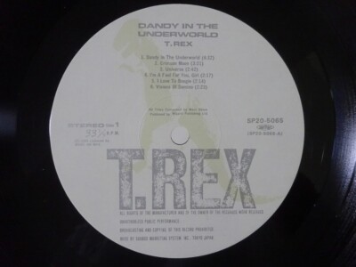30%OFF T. Rex Dandy In The Underworld T. Rex SP20-5065 Japan VINYL