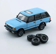 BM Creations 1992 Land Rover Range Rover Classic LSE Blue LHD 1:64 Diecast Car