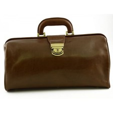 Borsa da Dottore Scomparto Unico Vera Pelle Colore Marrone - Mania 