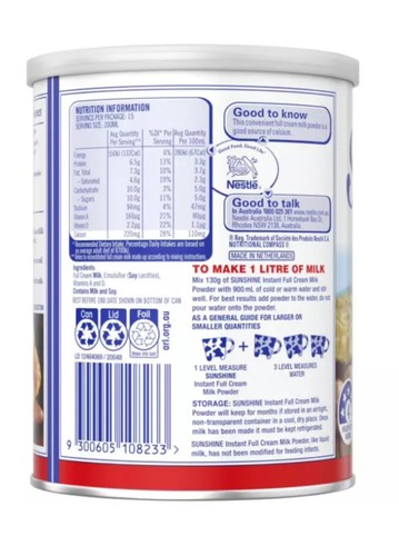 Sunshine Milk Powder Can 400G - Picture 2 of 4