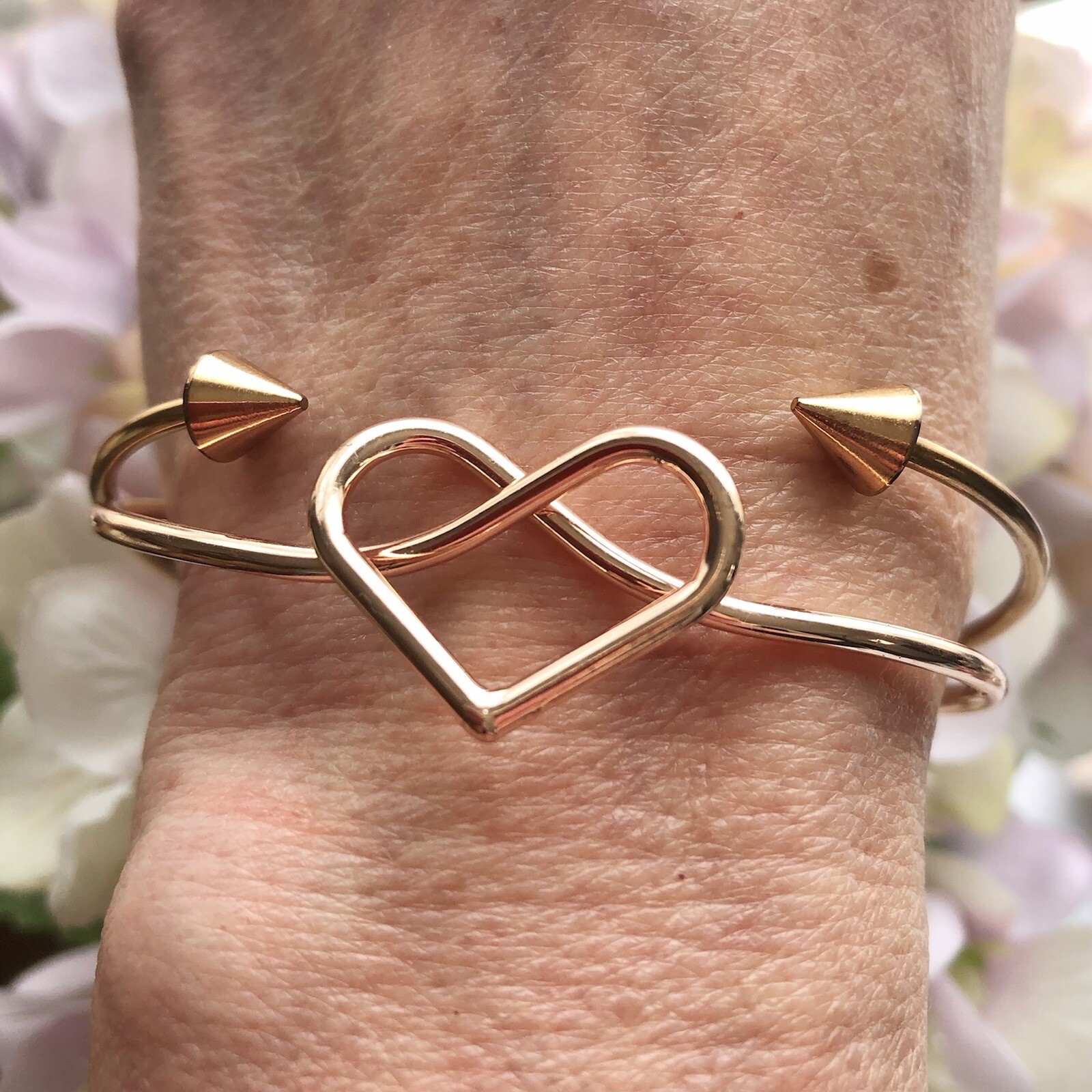 Heart Arrow Bangle Bracelets Stackable Copper Ton… - image 1