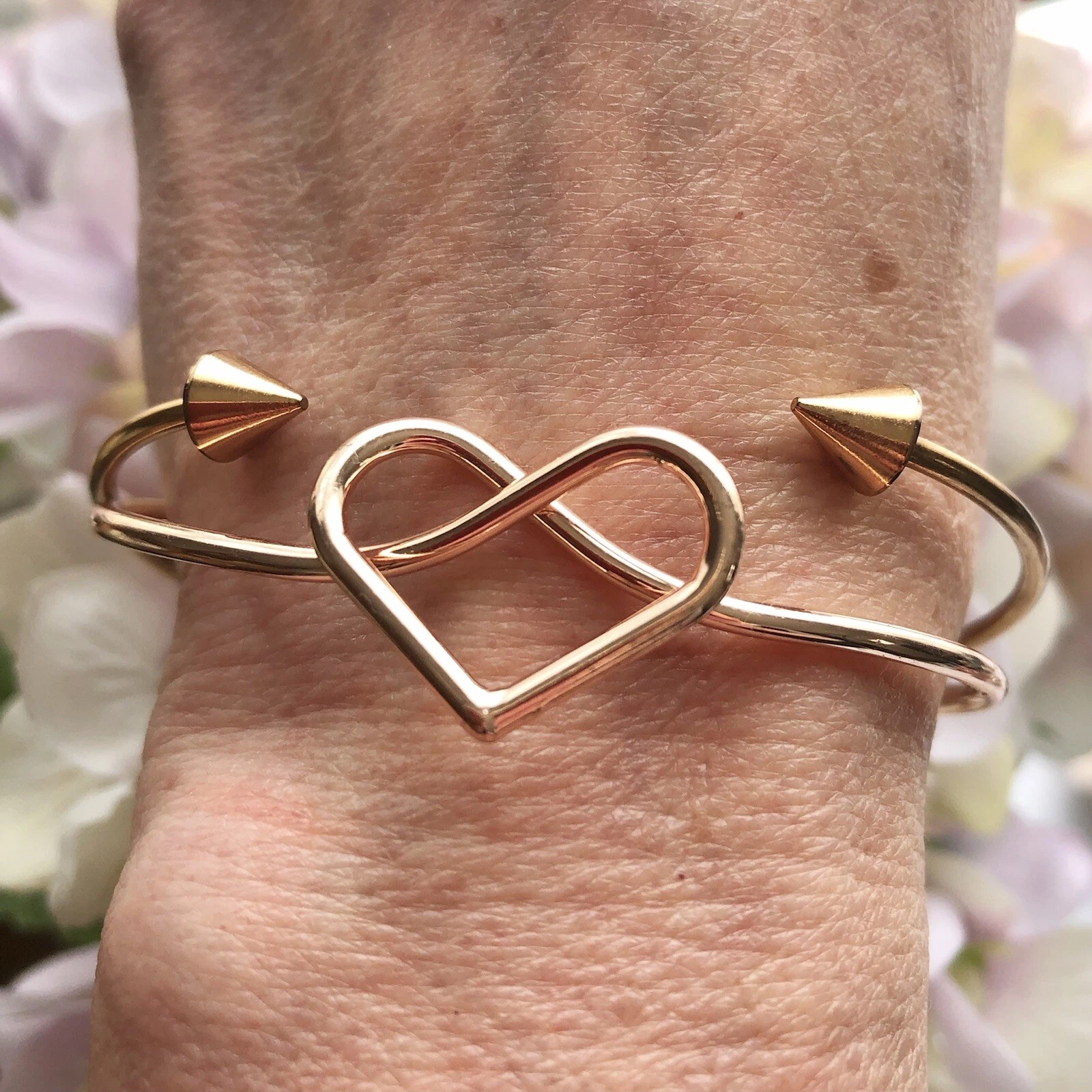 VALENTINO Bracciale Freccia Cuore Bracciali Impilabili Tono Rame Boho Gioielli 7” e 7 5”