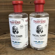 (2) Thayers Witch Hazel Unscented Facial Toner + Aloe Vera - 12oz Each