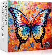Flower-Butterfly Mosaic Art 1000 Pc. Jigsaw Puzzle, Brand New-Sealed Box 