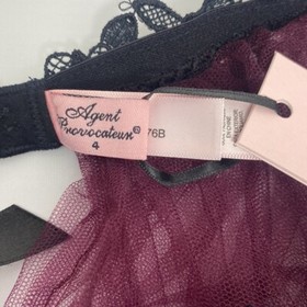 Agent Provocateur Lianne Burgundy Black Suspender AP4 Large NWT $420