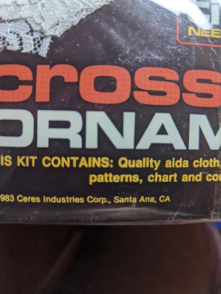 Vtg Set 3 Titan Needlecraft Cross Stitch Ornament Kit #243 Makes 4" High - 1983 - Image 3 of 4