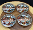 4 COASTERS New Orleans Round 1970’s Metal Coasters. 3 1/4”.