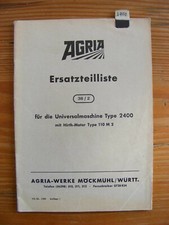 Agria 2400 Einachser ETL Ersatzteilliste Einachsschlepper Universalmaschine