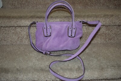 RARE B. Makowsky Purple Suede Leather Crossbody Handbag Purse