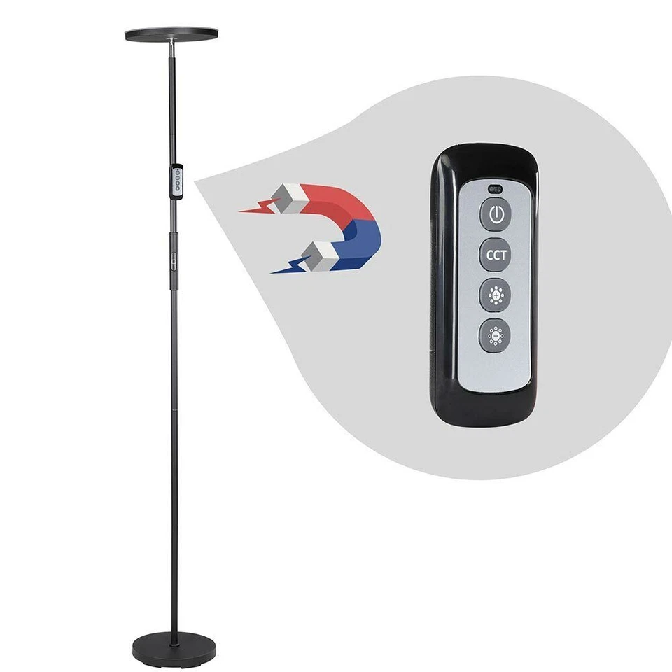 Lampada Piantana da Terra LED 30W 2500Lm Moderna Luce Dimmerabile + Telecomando - Immagine 4 di 4