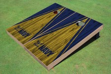 United States Navy Yellow And Navy Matching Triangle Cornhole Boards