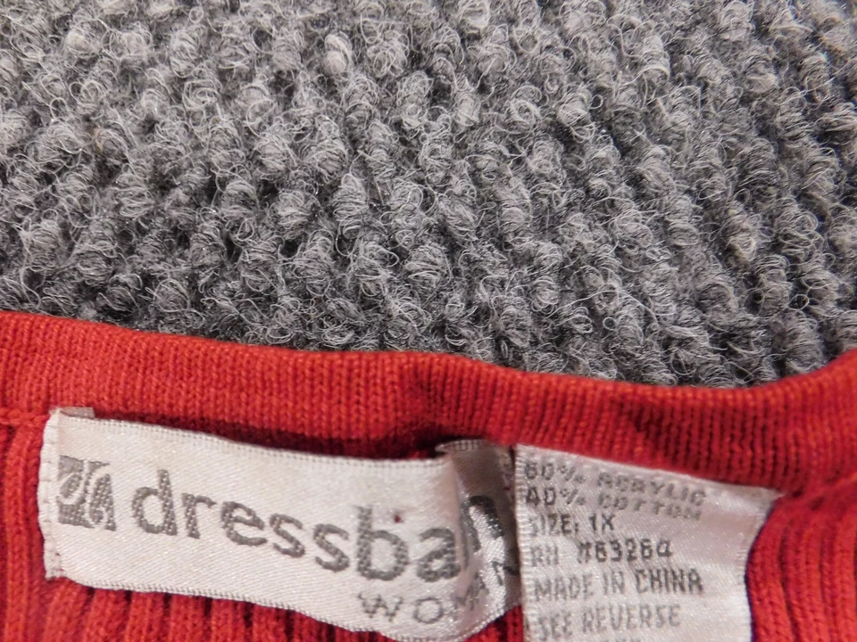 Dressbarn Womens Blouse 1X plus Red Stretch pullover - Image 4 of 4