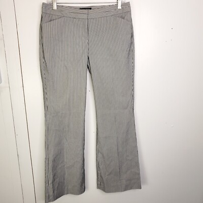 Express Pants Womens 6 Editor Seer Sucker Stripe Light Flare Mid Rise Y2K Office