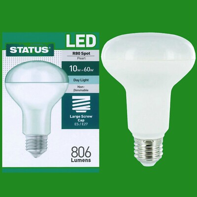 1x 10W (=60W) R80 LED Pearl Reflektor Spot Glühbirnen E27 6500K Tageslichtweiß