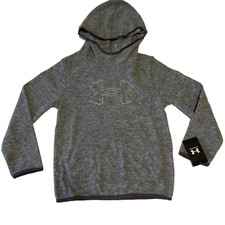 Under Armour Pullover Hoodie Kids Size YS Gray Fleece Kangaroo Pocket