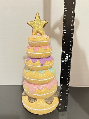 Estatuilla de árbol de resina de rosquilla azucarada de pan de jengibre de Navidad decoración de mesa 12" - Imagen 7 de 7