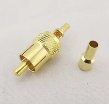 RCA Male AV Audio Video Male Plug Crimp RF Coax for 50ohm RG174 RG316 LMR100 USA